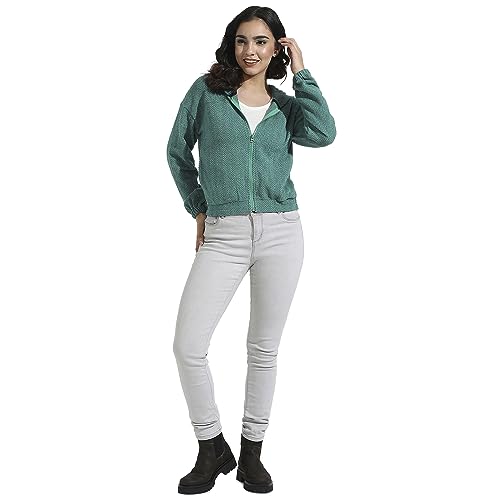 Image of PINACOLADA Women's Colorblock Sweatshirt with Ribbed Hem for Casual Wear | Low-High Neck | Long Sleeve | Button Closure | Cotton Sweatshirt Crafted with Comfort Fit for Everyday Wear