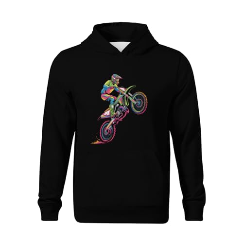 Kids Vintage Motocross Motorbike Boys Girls Lightweight Kangaroo Pocket Fleece Hoodies2