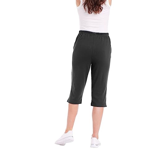 CATALOG CLASSICS Womens Capri Pants with Pockets Elastic Waist Pants for Women2