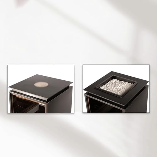 WOTZOV Mülleimer, Mülleimer für den Außenbereich, Doppelfass, Aschenbechersäule aus Metall, moderner gewerblicher großer Mülleimer für den Haushalt, grau, Abfalleimer für den Au,L – Bild 7