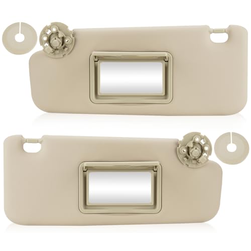 Left & Right Sun Visor for 2011-2016 Chevy Cruze, Driver & Passenger Side Beige Sunvisor Replace Ment ?95034256, 95034253, 84126667, 84126658