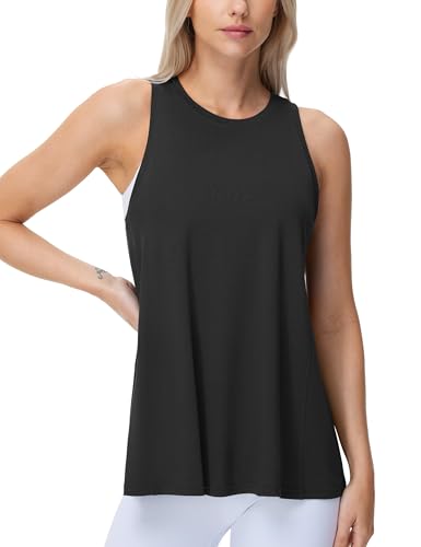 THE GYM PEOPLE Women's Crew Neck Workout Tank Tops Loose Fit Sleeveless Athletic Yoga Running Shirts2