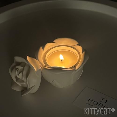 Image of Kitty Cat Aesthetic Soy Wax Scented Candles | Reusable Concrete Sea Shell Jars | Vanilla Aroma | 12+ Hours Burn Time | Perfect Home Decor for Bedroom, Office & Hostel (Eternal Bloom Candle)