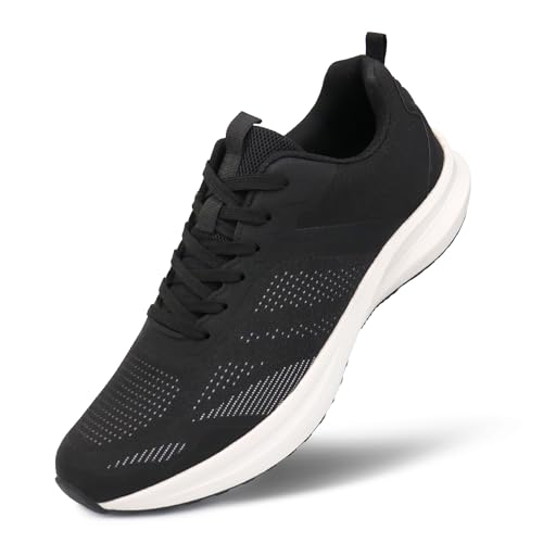 Hawkwell Herren-Laufschuhe in Übergröße, rutschfest, für Workout und Walking, EU-Größe 47 48 49 50 51 52 53, Schwarzes PU, EU 47