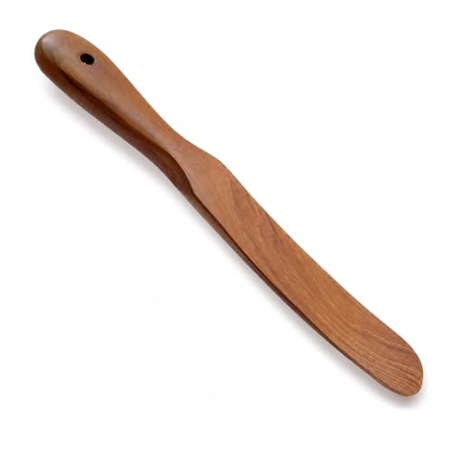 FAAY Teak Wooden Skinny Spurtle Spatula for Sourdough Starte...