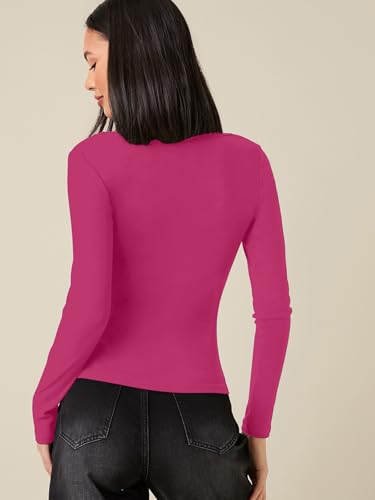 Image of Aahwan Women's & Girl's Solid Long Sleeve Polyester Slim Fit Top