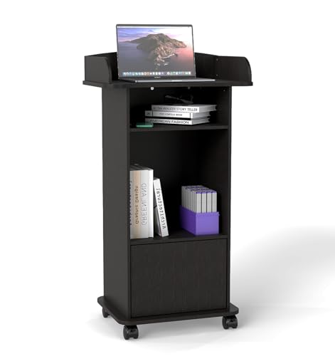 Podium Stand Portable,Mobile Wood Pulpit Podium Hostess...