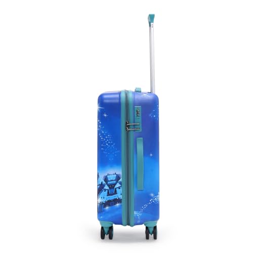 Image of NOVEX Original Disney Princess Hard Sided Polycarbonate Kids Trolley Bag for Travel | Turquoise Blue, 18 - Inch | Spinner Luggage /Suitcase with 4 Wheels | Unique Bags for Cute Girls Kid