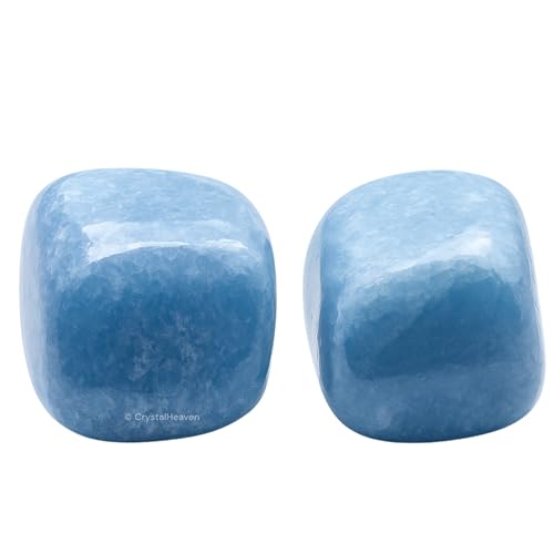 Image of Crystal Heaven Certified Blue Calcite Healing Tumbled Stone,Natural Polished Crystals For Diy Crafts,Manifestation,Meditation,Pooja Feng Shui And Reiki Healing(30 Grams)
