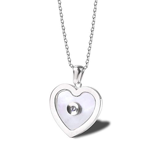 Pendentif acier inoxydable KZTHGNS pour femme avec zircone cubique rétro
