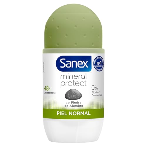 Sanex Mineral Protect, Desodorante Hombre o Mujer, Desodorante Roll-on 50ml, Respeta la piel y respeta el planeta