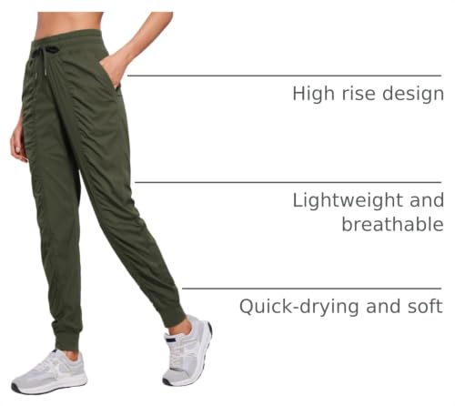 Image of CRZ YOGA Ease Line Joggers 26 inch /28.5 inch /30.5 inch | Casual, Lightweight, Ruched Design, Pockets, for Women