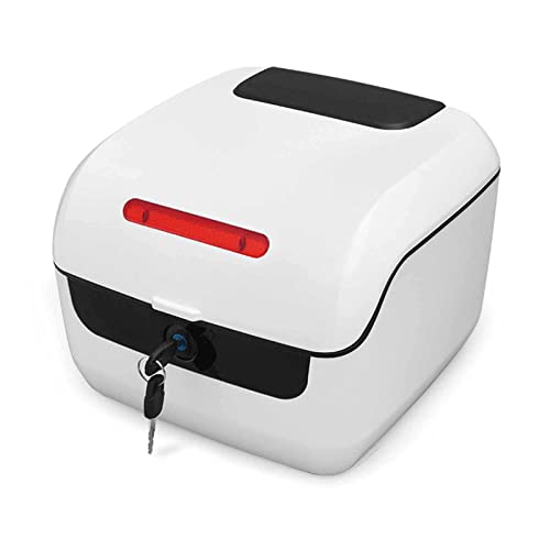 Caja trasera para moto con cerradura y respaldo suave, almacenamiento seguro de casco
