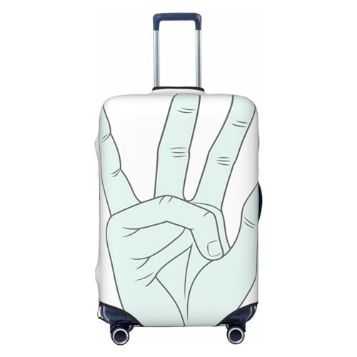 Housse de bagage de voyage élastique alphabet langue des signes noire XL