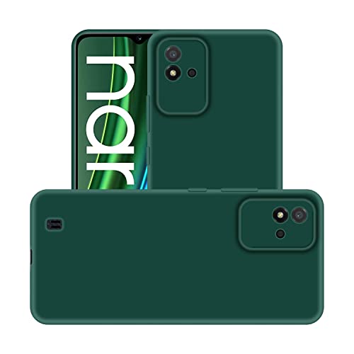 Image of Case Creation Liquid TPU Silicone Cover for Realme Narzo 50i Soft Case,Anti-Dirty Slim Case Frosted Matte Candy TPU Raised Bezel (Splash of Color) Back Case Cover for Realme Narzo 50i -Lake Green