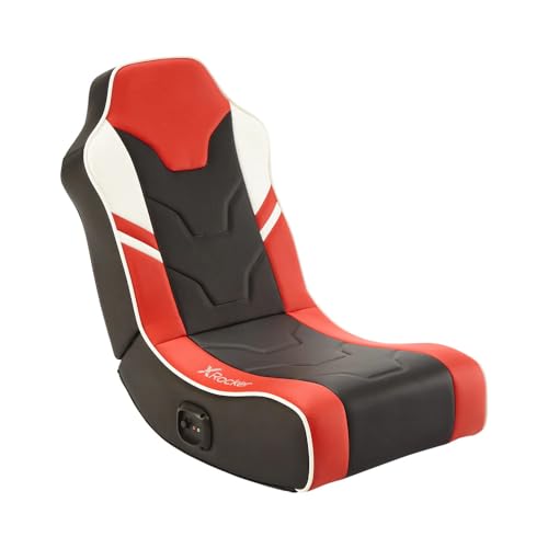 X Rocker Shadow 2.0 Floor Rocker Gaming Kinder Sessel mit 2.0 Audiosystem - Rot/Schwarz/Weiß
