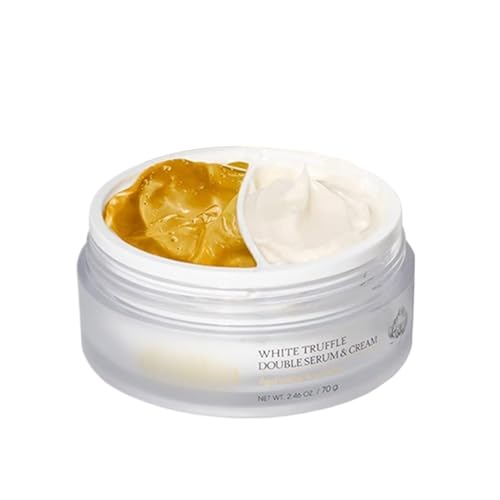 Trufa Blanca Doble Ser-um Y Crema, Crema Nutritiva Para La Cara, Loción Hidratante Para La Piel, Con Efecto De Brillo, Hidratación Profunda, 70 G, Para Diariamente, Viajes, Cumpleaños, Halloween, Año