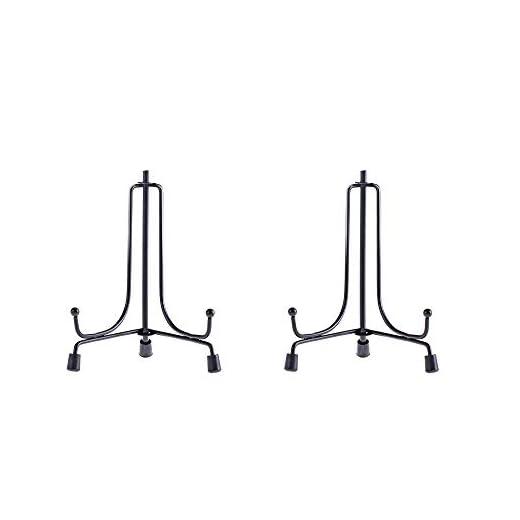 LIONWEI LIONWELI 4inch(2pack) Upgraded Anti-Slip Iron Plate Display Stand Black Easel Display Stand Photo Holder Stand,Displays Picture Frames, Decorative Plates, and Artworks
