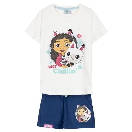 Maglietta e pantaloncini Gabbys Dollhouse - - Taglia 2 anni - Realizzati in 100% 220 - Pantaloni Gabby e stampati - Prodotto originale disegnato in Spagna cotone blu bianco