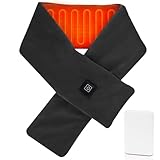 DIWEEZ Neck Heating Pad Heated Scarf for Pain Relief, Heated Wrap with 5000mAh Power Bank, Cordless Thermal Neck Brace Electric Heating Neck Warmer with 3 Heating Levels(Black)