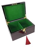 HPL Large High Gloss Cherry and Burlwood Color Locking Chess Storage Box for up to 4 3/4 inch Men Set