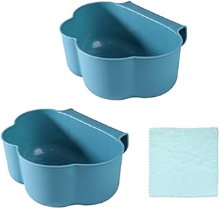 YAANBUNB 2 Pcs Hanging Kitchen Waste Bins Plastic Cabinet Bin Set Compact Garbage Can Hanging Waste Basket Kitchen Waste Collection Tray with Cleaning Cloth for Food Scraps & Veg Peelings from Worktop