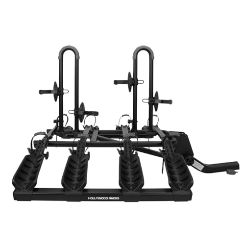 Hollywood Racks Destination 4 Hitch Bike Rack, Lightweight, Black - Platform Style Bike Rack for Car Carries up to 4 Bikes for Safe, Secure Transport - Fits Most Bike Styles, Sizes and Models
