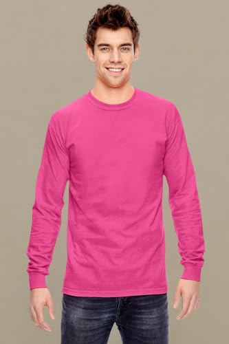 Image of Comfort Colors Chouinard 6014 Adult Heavyweight Long Sleeve Tee Peony DirDye XX-Large