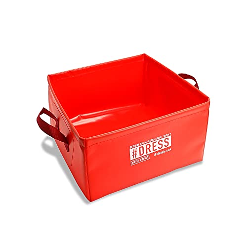 ドレス パックシンク 防水 折りたたみ アウトドア 収納 シンク レッド 30センチ