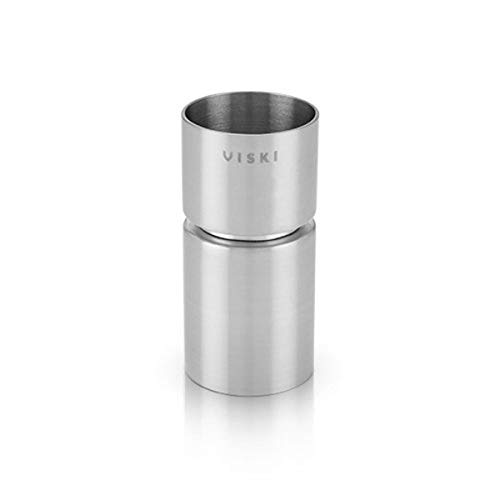 Jigger plateado moderno mate Viski 5323 Professional para coctelería en eventos