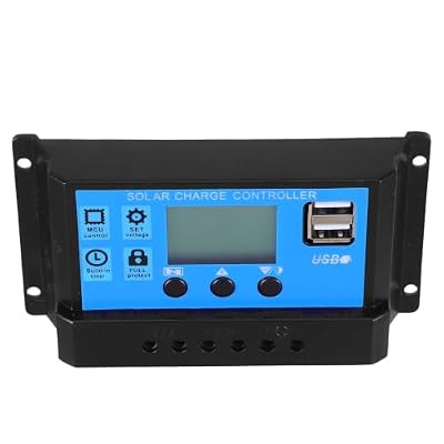Kichvoe 20a Solar Charge Controller with Dual USB Output Wide Compatibility for 12v/24v Solar Panels with Plastic Housing for Home and Outdoor Use