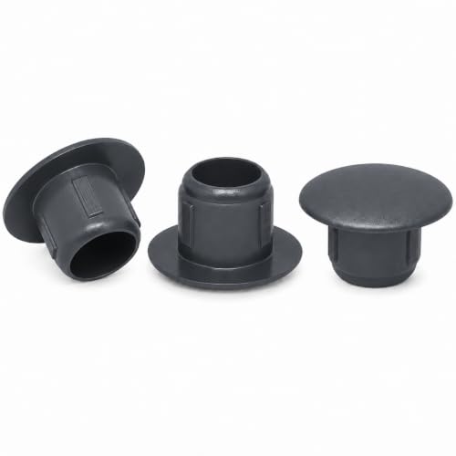 Image of (Pack of 20) Anthracite Gray Plastic Hole Plugs 0.39 inch x 0.24 inch (10 x 6 mm), Drill Hole Cover Caps, Furniture Hole Plug, Screw Hole Plugs