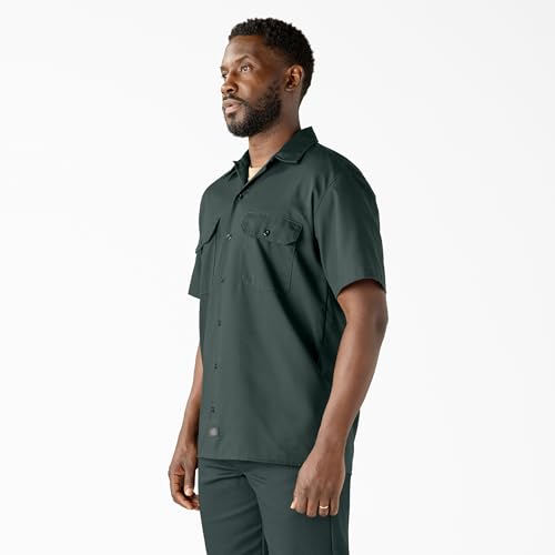 Image of Dickies Men's Short Sleeve Work Shirt - Durable Twill Button Down Shirts for Men, Lightweight Uniform for Daily Wear