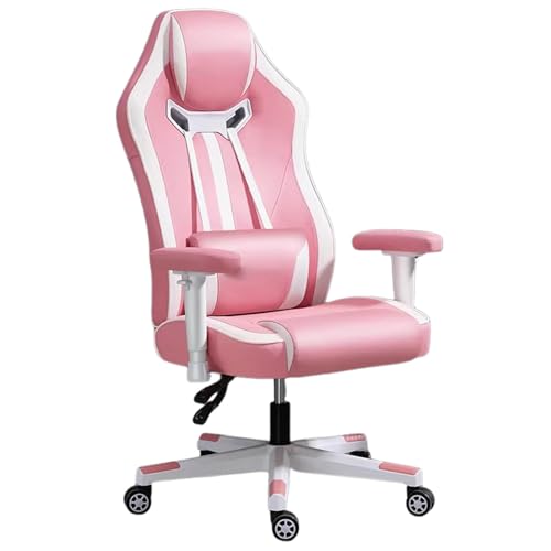 Silla ergonómica para videojuegos, altura ajustable, diseño giratorio con reposacabezas y reposapiés para uso en oficina y PC