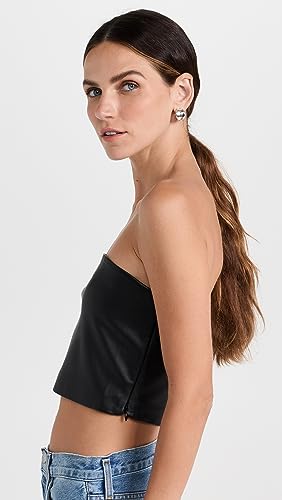 Susana Monaco Women's Faux Leather Crop Tube Top4
