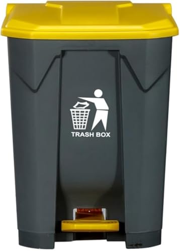 Xiraivkeペダル式ゴミ箱 蓋付き大型ビジネス用・キッチン・レストラン向け 大容量家庭用・屋外兼用 長持ち商用ペダル大型プラスチック清掃箱?