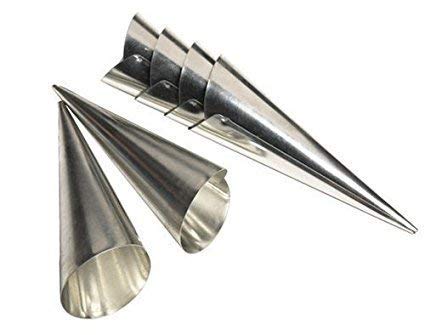 Aluminum Conical Spiral Baking Cone, 11 x 4 cm, Silver, Pack of 12