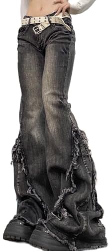 Womens Wide Leg Jeans High Waisted Stretchy Straight Leg Jeans Slim Loose Casual Denim Pants with Pocket