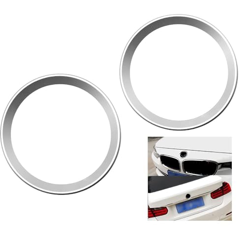 Image of SANRILY 2PC 82mm Emblem Decorative Ring for BMW Hood and Trunk 3.2 inch Badge Logo Rings Replacement for All Models BMW E30 E36 E46 E34 E39 E60 E65 E38 X3 X5 X6 3 4 5 6 7 8 Series (82+82 Silver)