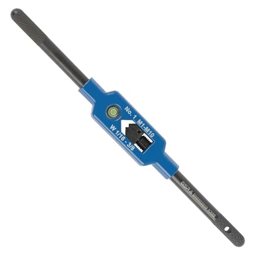 GSR Porte-taraud en acier avec œil de centrage, argent (taille 1.1/2 | M1 - M12), support pour tarauds, embout carré, en acier inoxydable de qualité...
