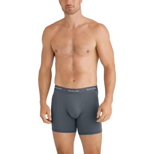 Image of Tommy John Men's Luxe Modal 6 inch Mid-Length Boxer Brief Underwear 3-Pack | 3 Pack, Stay-Put Waistband, Luxury Soft, Machine Wash, Contour Pouch for Comfort and Control, Tagless, Stretch Style