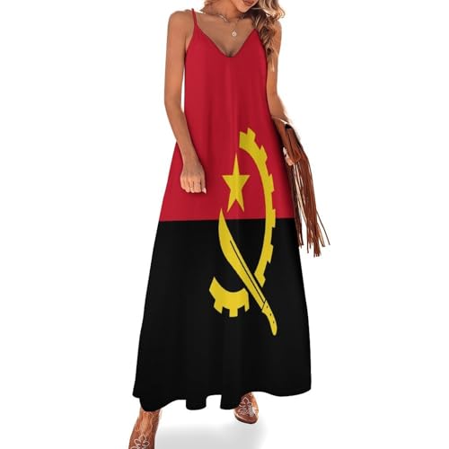Robe imprimé drapeau patriotique angolais chic et légère pour l'été