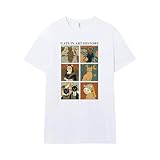 Pampling Camiseta de Manga Corta, 100% Algodón, Ropa Unisex para Hombre y Mujer, Serigrafiada con Cuello Redondo y Corte Recto, Color Blanco (Cats in Art History, L)