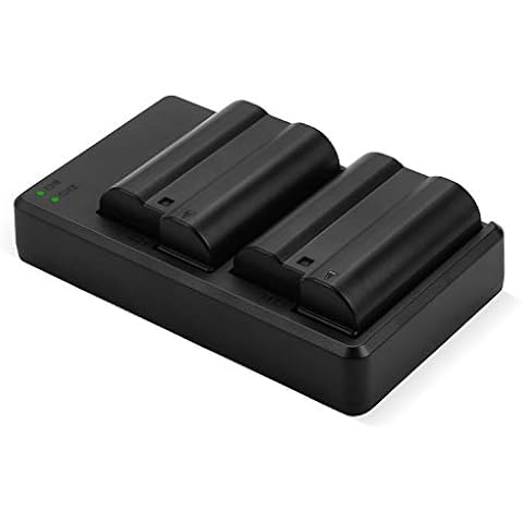 EN-EL15/EN-EL15a/EN-EL15b Battery 2200mAh Replacement Li-ion Batteries 2 Packs and USB Charger Compatible with Nikon D7500, D7200, D7100, D7000, D850, D750, D500, D810a, D810, D800e, D800, D610, D600 Cover