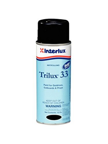 INTERLUX - Trilux 33 Aerosol, Antifouling Spray Paint, Marine Paint For Aluminum Boats, Fouling Control, Marine Spray Paint For Underwater Metals, Antifouling Paint for Underwater Metals, Antifouling Spray Paint for Drives (Black)