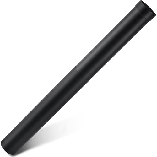 Yaocom 1 Pcs 6' Single Wall Stove Pipe 38' to 70' Telescoping Pipe Burning Chimney Wood Connector to Vent Smoke or Exhaust, Black