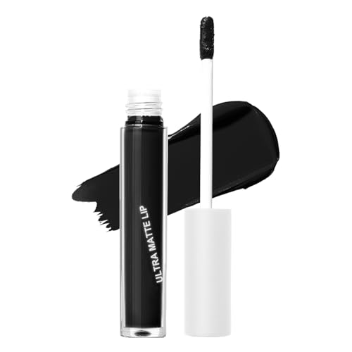 Pintalabios líquido mate, negro, duradero, con sexto beso, brillo de labios con color intenso, no transferido y no pegajoso, maquillaje de labios, resistente al agua y de secado rápido