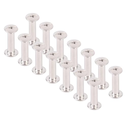Hamwesh Remaches de Cuero, 100 Juegos M2 5 Kit de Remache de Acero Inoxidable con Cabeza Redonda Plana, Remaches para Tela con 100 y Tornillos para Manualidades de Cuero Cinturones Bolsos Zapatos