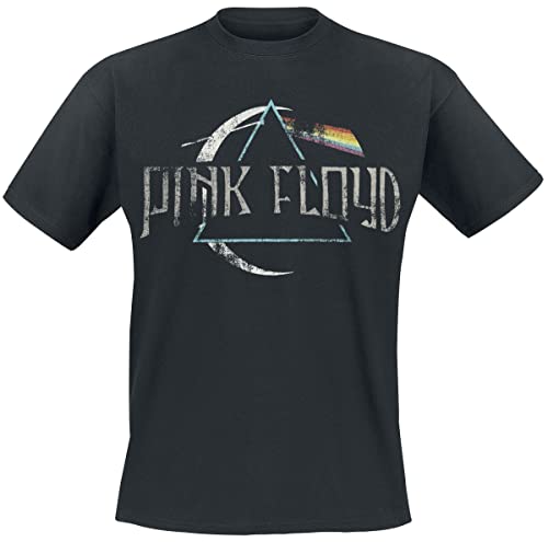 PINK FLOYD Logo Homme T-Shirt Manches Courtes Noir Regular/Coupe Standard - Les Beatles, Paul McCartney, John Lennon, RIngo Starr, George Harrison PINK FLOYD Logo Homme T-Shirt Manches Courtes Noir Regular/Coupe Standard