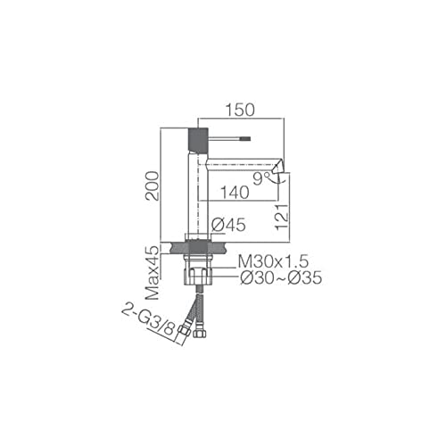 IMEX - Grifo de lavabo monomando de baño - SERIE LINE Gris Mate y Champagne - BDD038-1GC